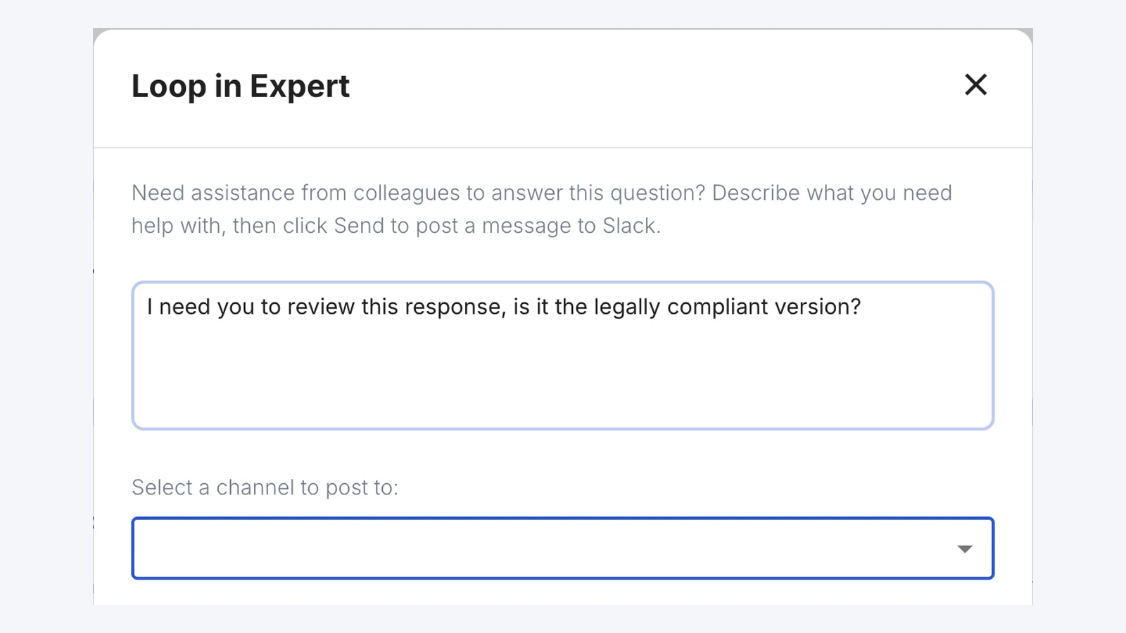 A low-confidence answer routed to the reviewer who owns it